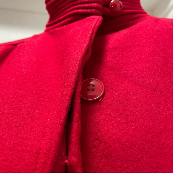 VTG🇺🇸Central Park ILGWU Holiday Christmas Carol Red Wool Long Coat | Sz S - Picture 13 of 16
